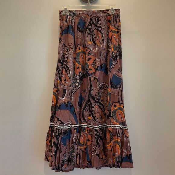 Cleobella Jodie Ankle Skirt Mirage Print Organic Cotton Boho Maxi S NWT $218 - Picture 2 of 9